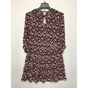 NWT H&M Women 3/4 Sleeve Viscose Dress Size Medium Deep Purple B272 -10